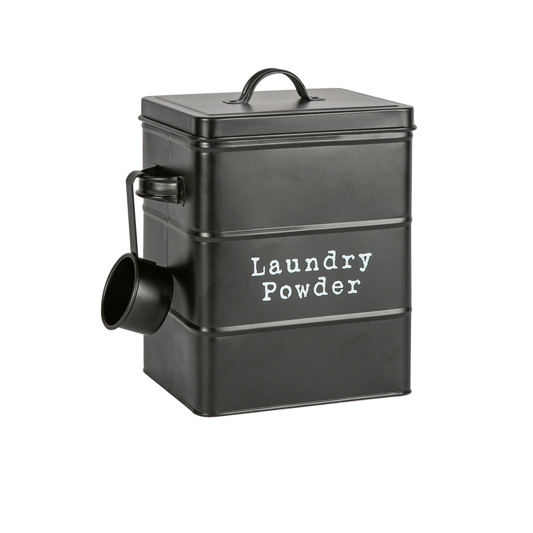 Black Vintage Metal Washing Powder Tin