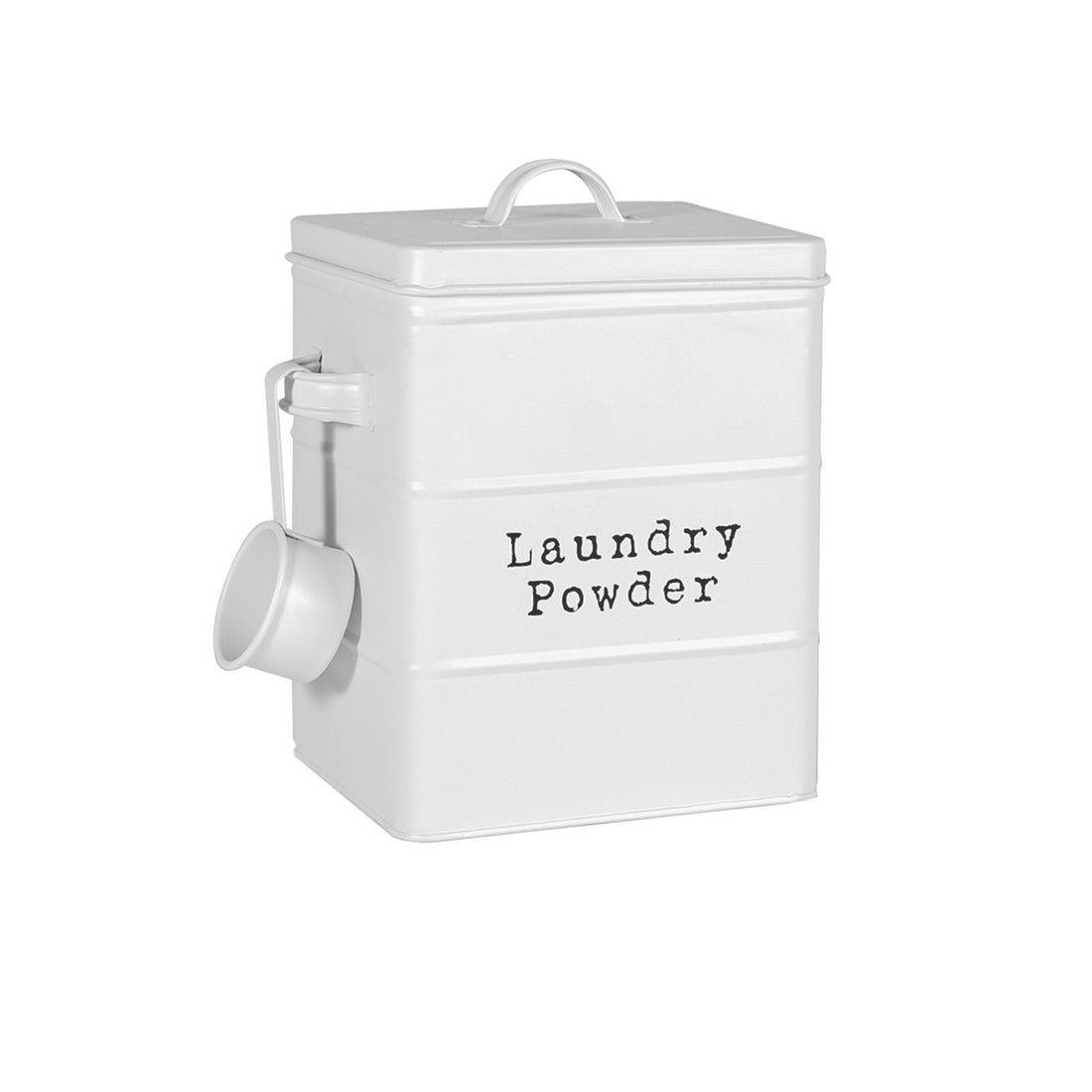 White Vintage Metal Washing Powder Tin