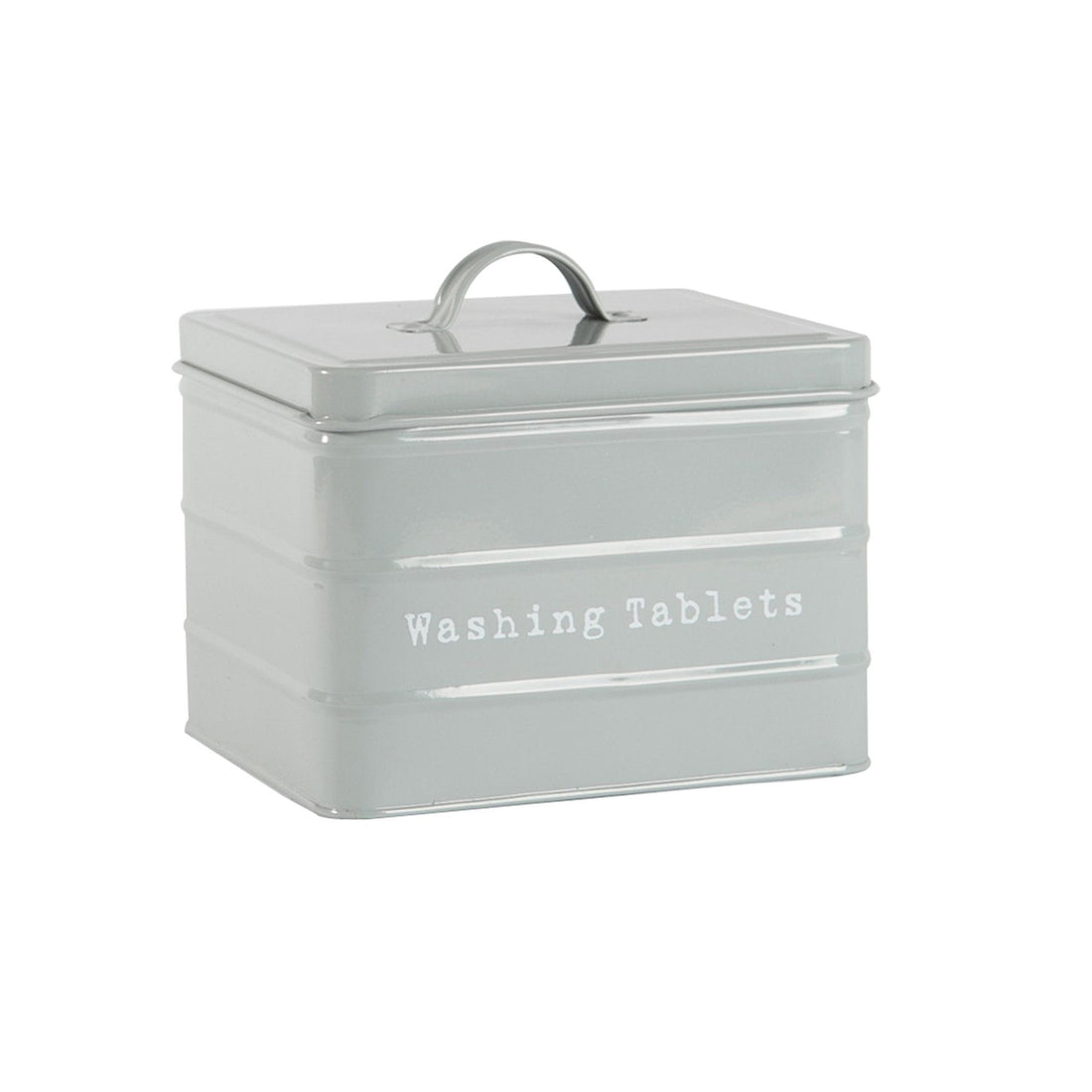 Grey Vintage Metal Washing Tablet Tin