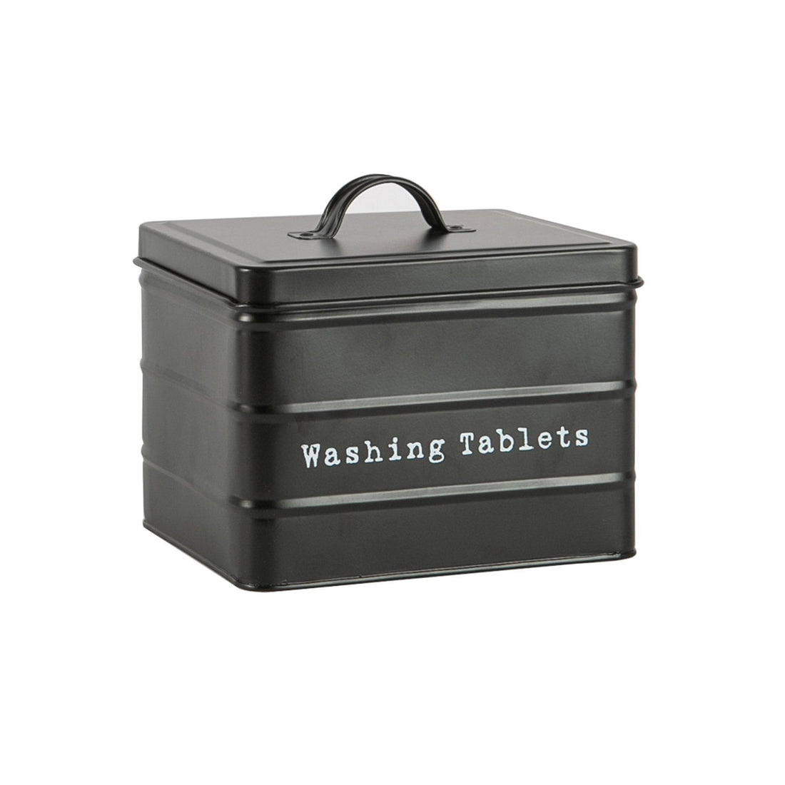 Black Vintage Metal Washing Tablet Tin