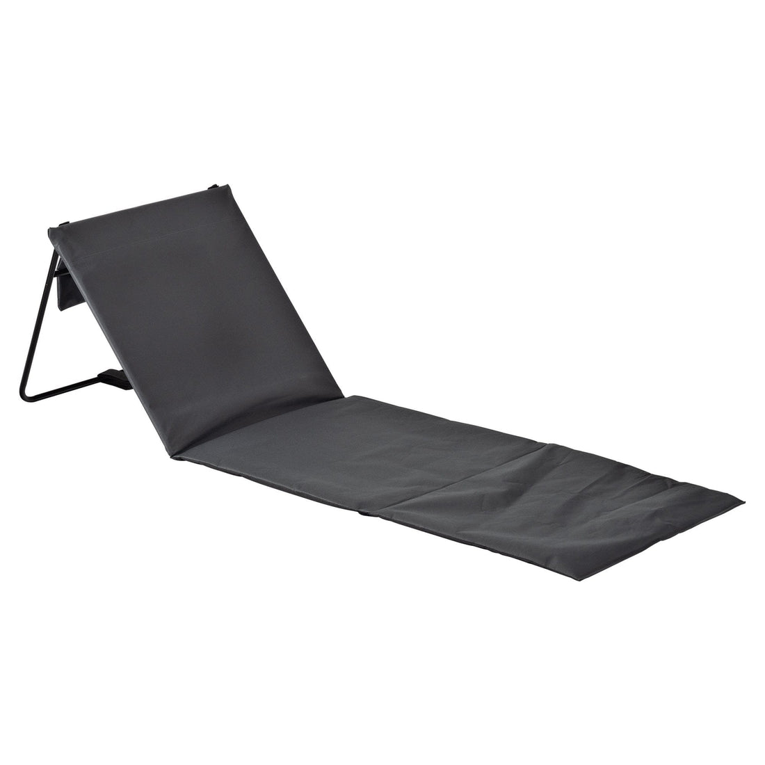 Folding Grey Canvas Beach Lounger