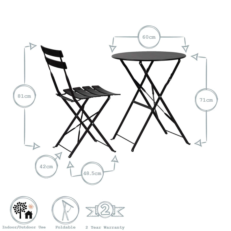 Two-Seater Round Sussex Bistro Set - By Harbour Housewares