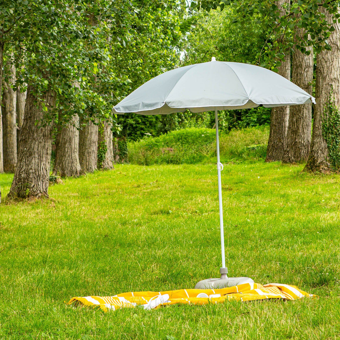 Grey 1.74m Metal Beach Parasol
