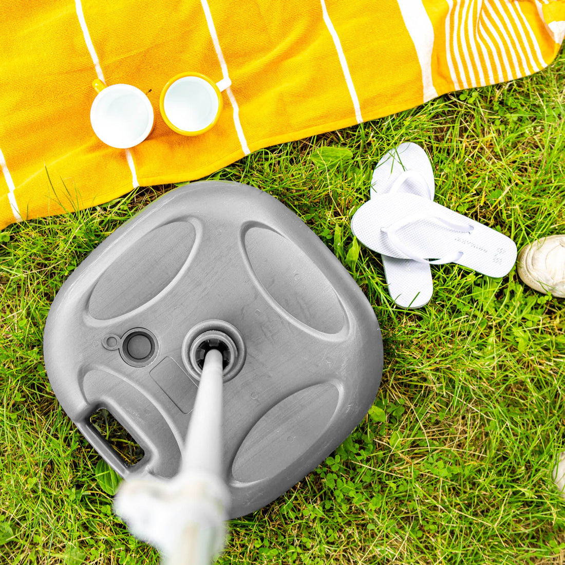 20L Grey Fillable Plastic Parasol Base