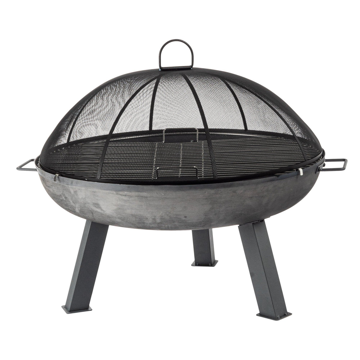 3pc Round Fire Pit Grill Dome Set