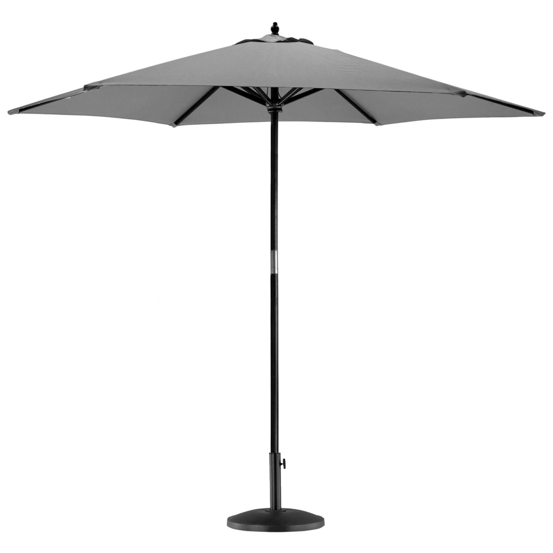 Grey 2.7m x 2.5m Wooden Garden Parasol with Black Concrete Base
