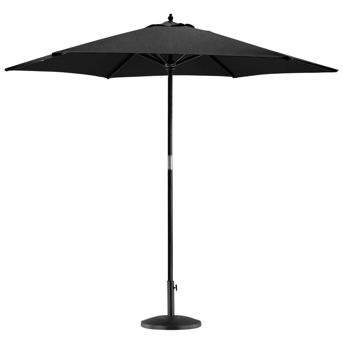 Black 2.7m x 2.5m Wooden Garden Parasol with Black Concrete Base