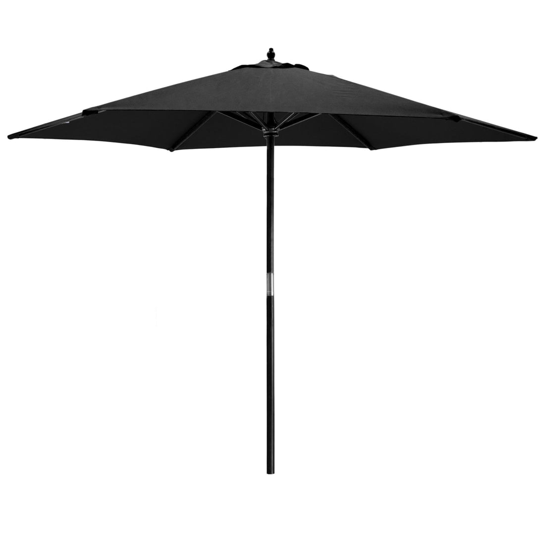 Black 2.7m x 2.5m Wooden Garden Parasol