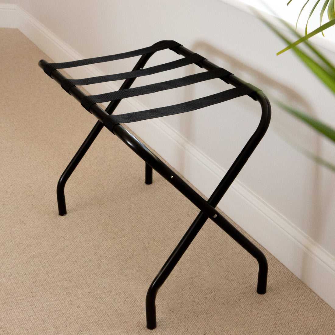 Black Folding Metal Luggage Rack