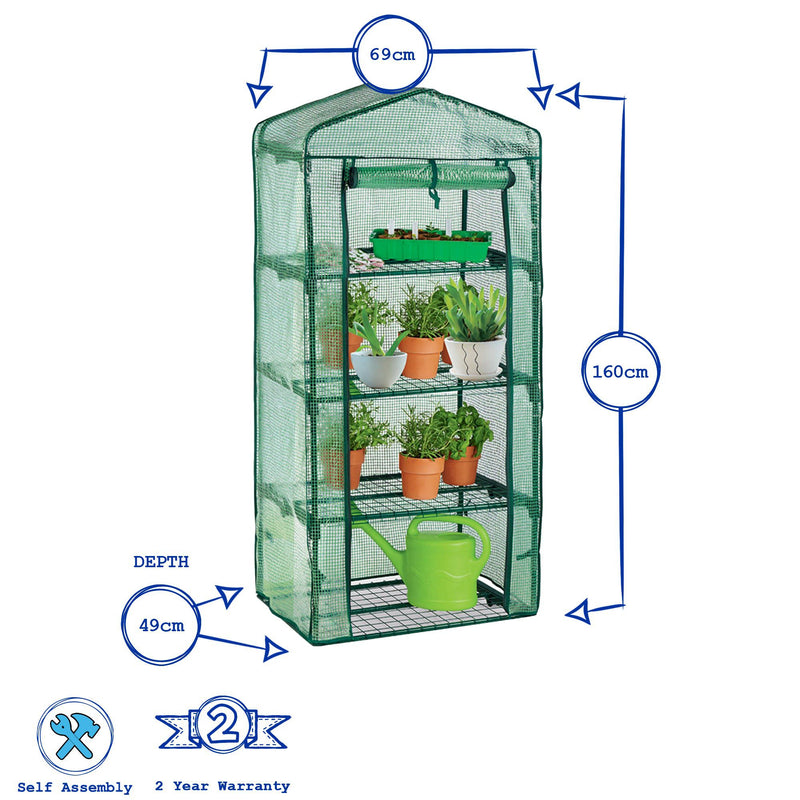 4 Tier Reinforced Plastic Mini Greenhouse - By Harbour Housewares