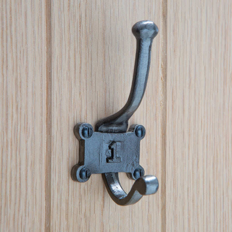 50mm x 115mm Grey Number 1 Hat & Coat Hook - By Hammer & Tongs