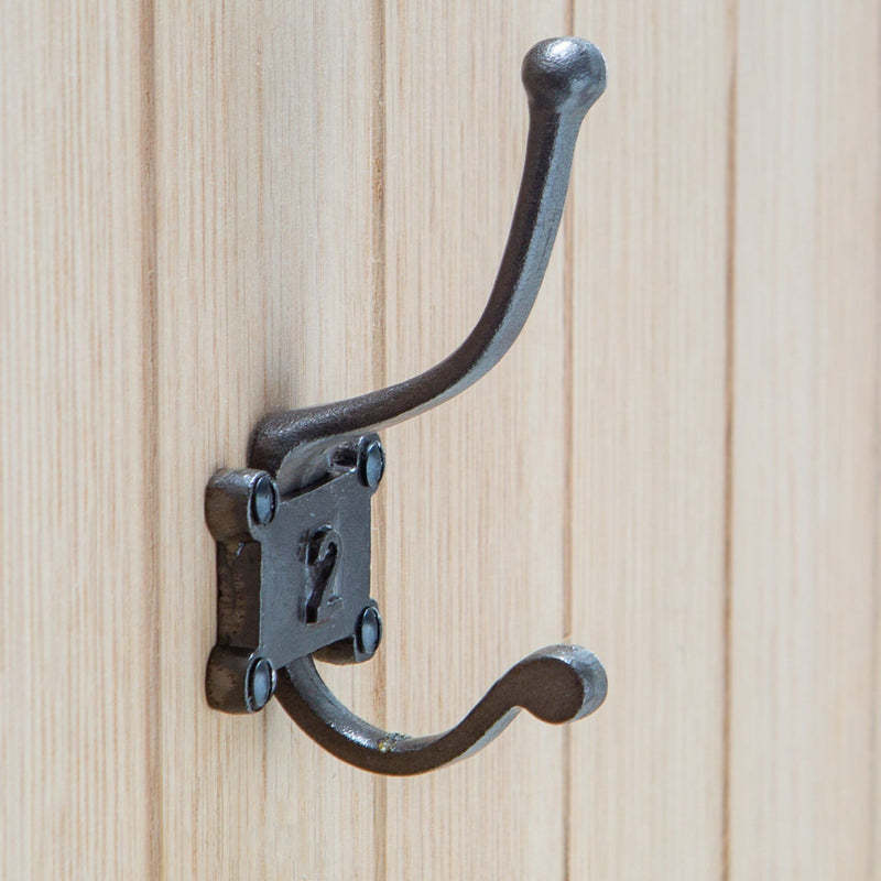 50mm x 115mm Grey Number 2 Hat & Coat Hook - By Hammer & Tongs