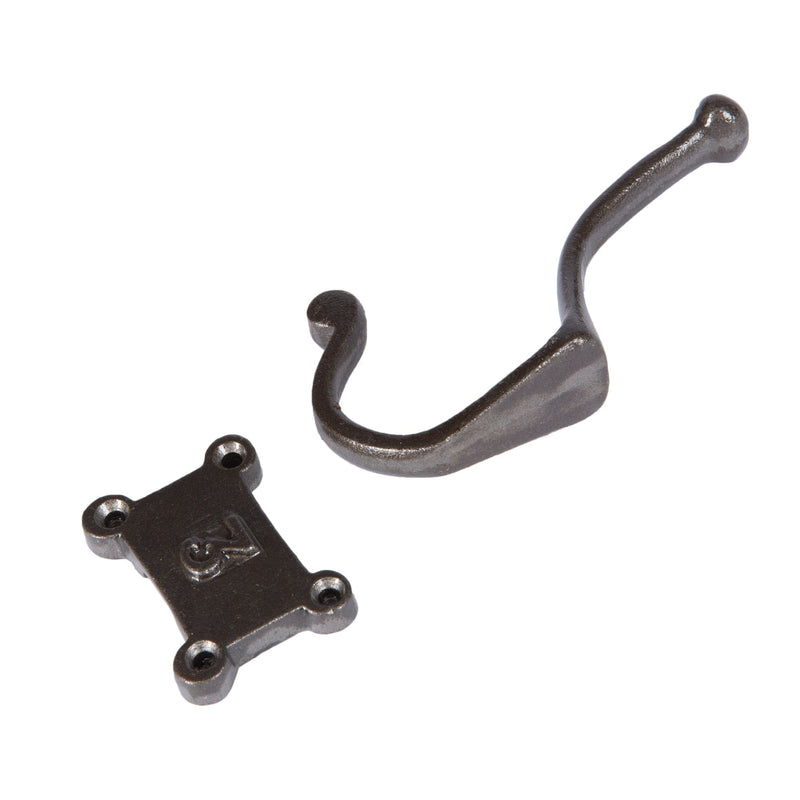 50mm x 115mm Grey Number 3 Hat & Coat Hook - By Hammer & Tongs