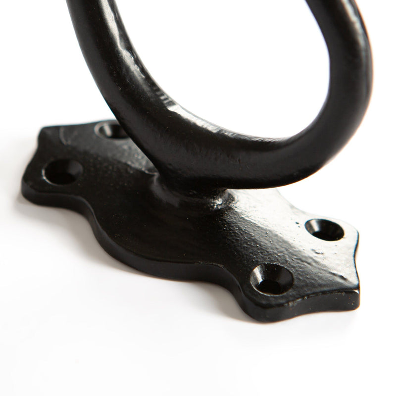 40mm x 140mm Black Curly Hat & Coat Hook - By Hammer & Tongs
