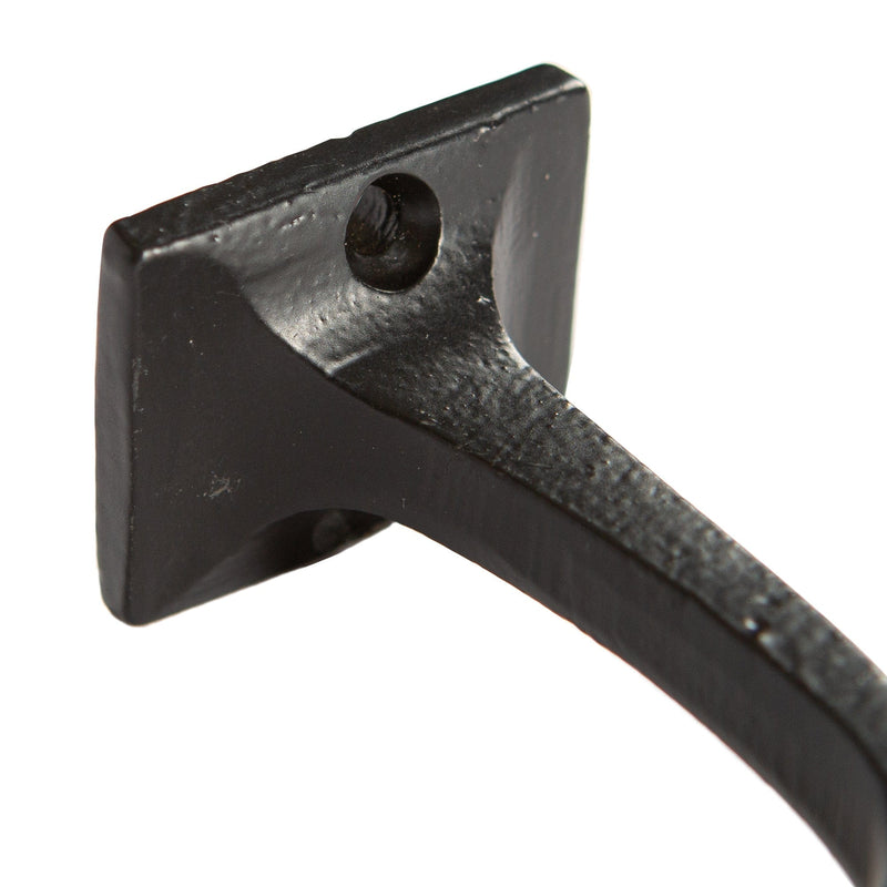 30mm x 45mm Black Square Back Curved Hook - By Hammer & Tongs