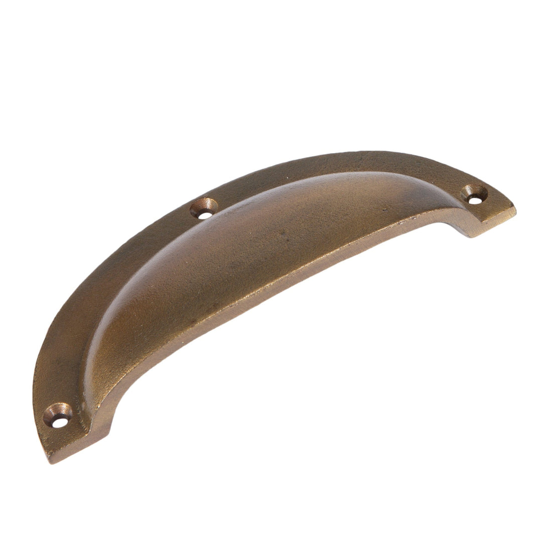 Brass 130mm x 50mm Curved Iron Cabinet Cup Handle