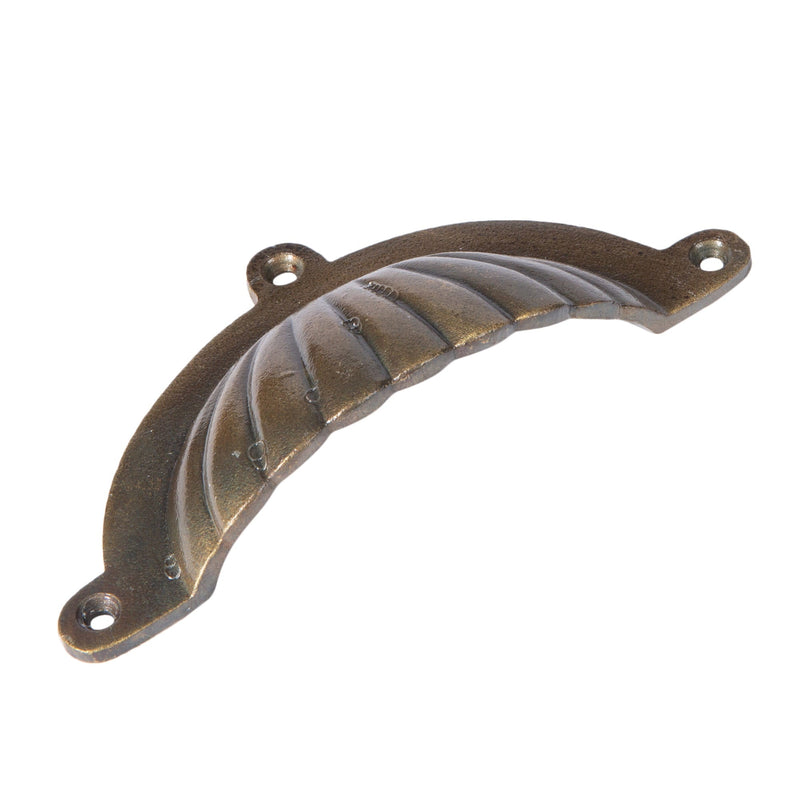 130mm x 60mm Fluted Cabinet Cup Handle - By Hammer & Tongs