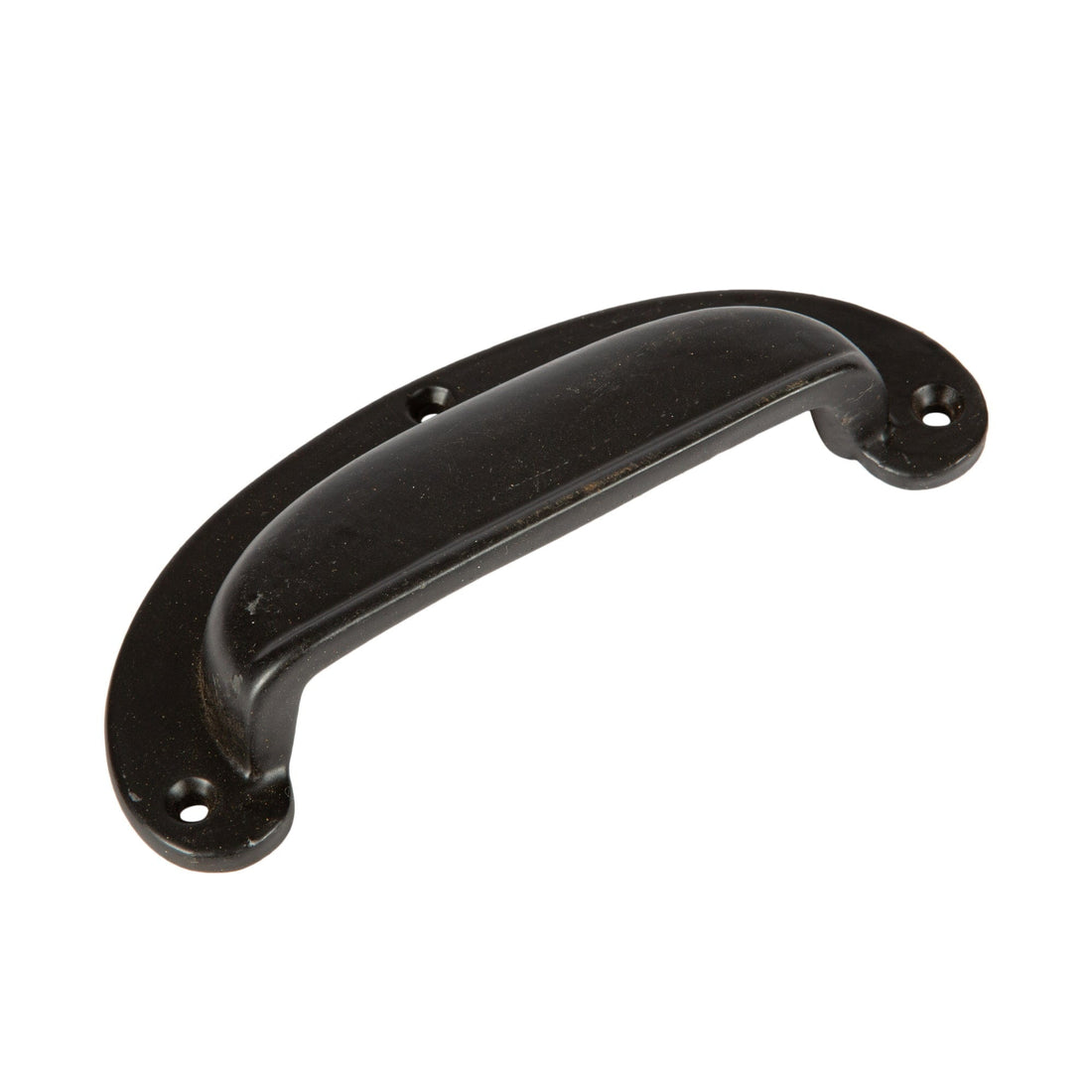 Black 130mm x 50mm Wide Lipped Iron Cabinet Cup Handle