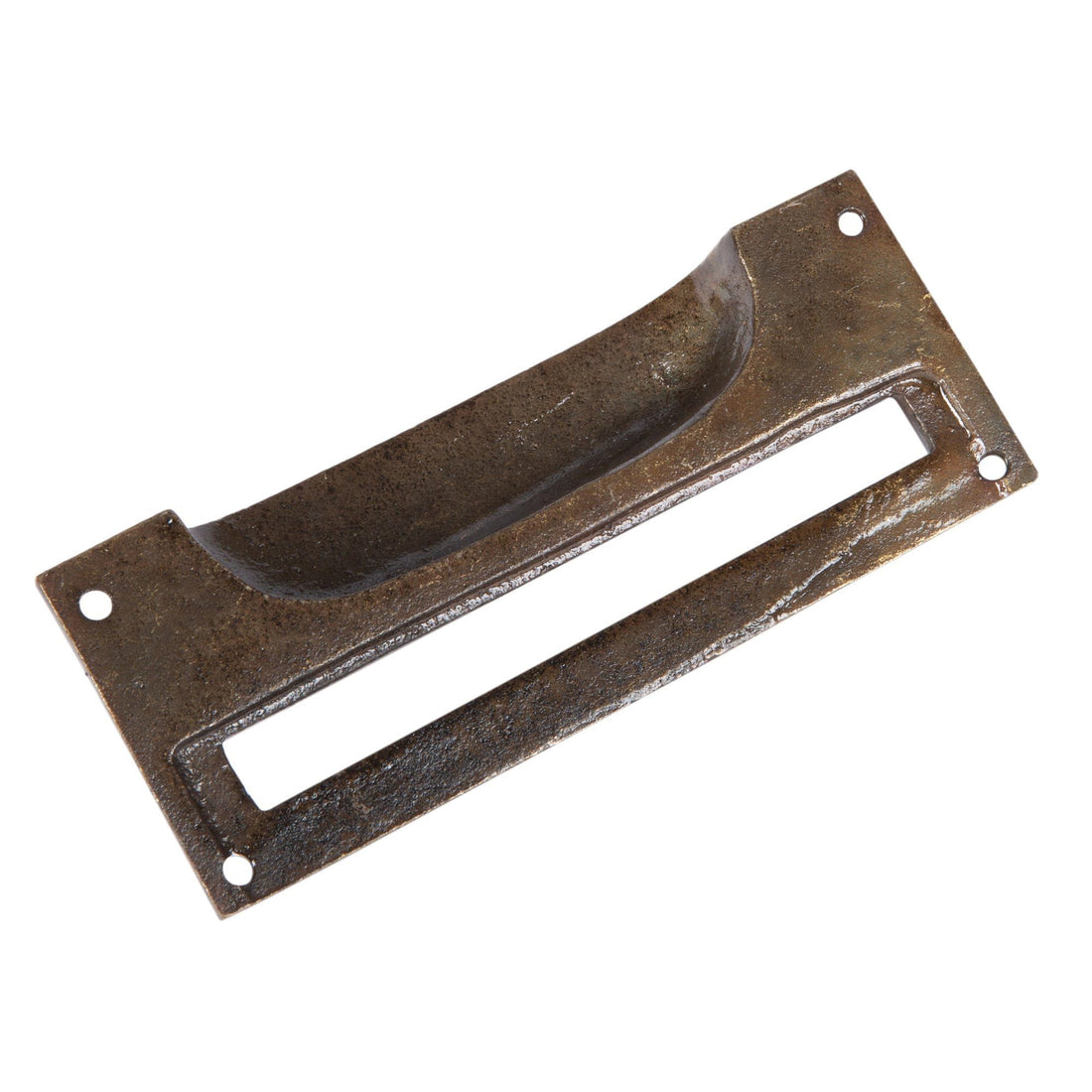 Brass 130mm x 50mm Iron Filing Cabinet Cup Handle with Card Frame