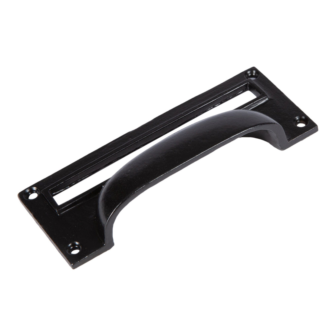 Black 130mm x 50mm Iron Filing Cabinet Cup Handle with Card Frame