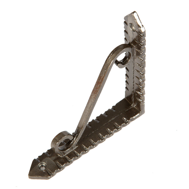 105mm Notched Scroll Iron Shelf Bracket - By Hammer & Tongs