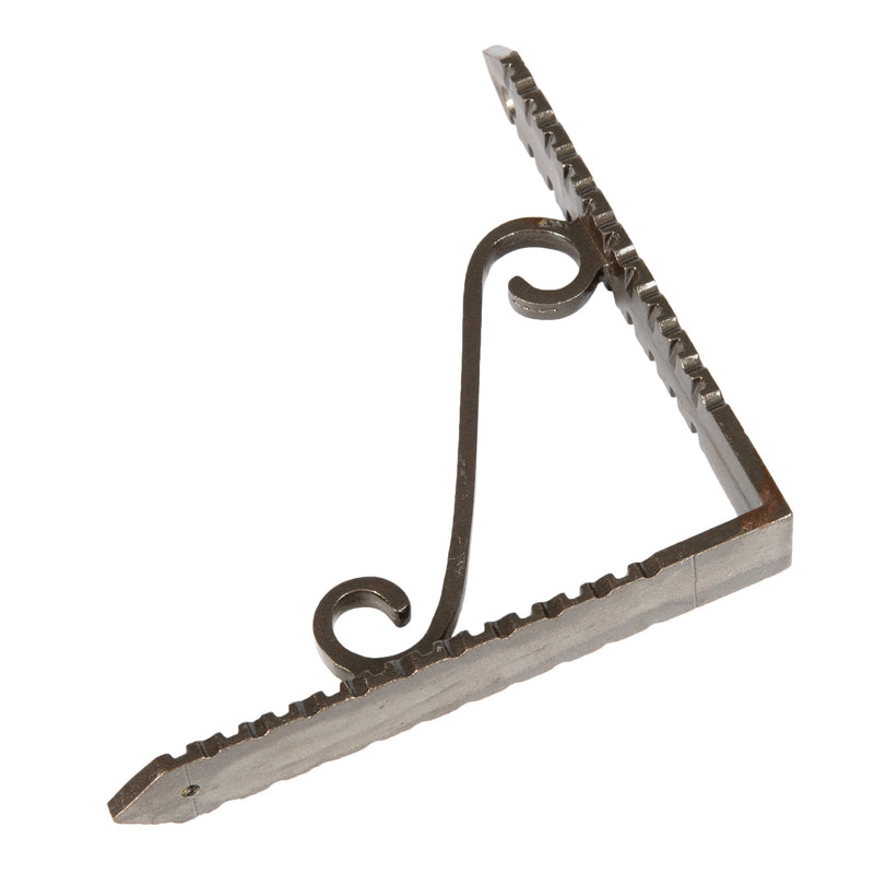 150mm Notched Scroll Iron Shelf Bracket - By Hammer & Tongs