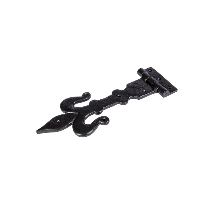310mm Black Fleur De Lis T-Hinge - By Hammer & Tongs