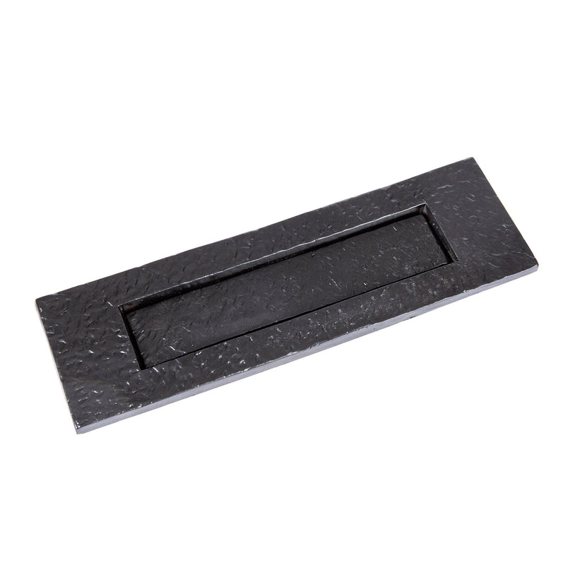 340mm x 100mm Black Rustic Letter Plate - By Hammer & Tongs