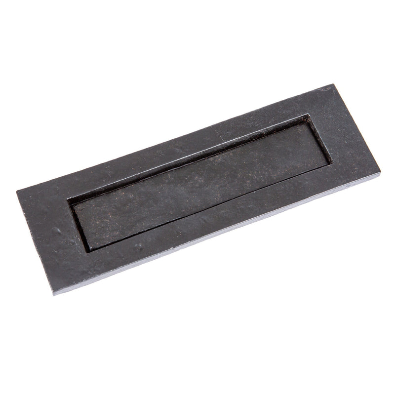 255mm x 85mm Black Rustic Letter Plate - By Hammer & Tongs