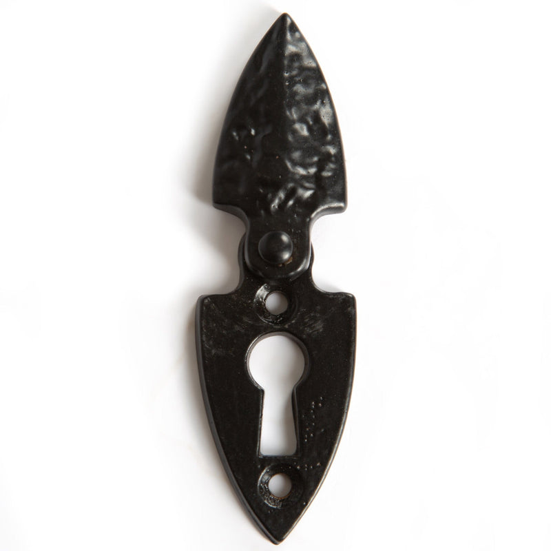 30mm x 55mm Black Arrowhead Escutcheon Plate with Cover - By Hammer & Tongs