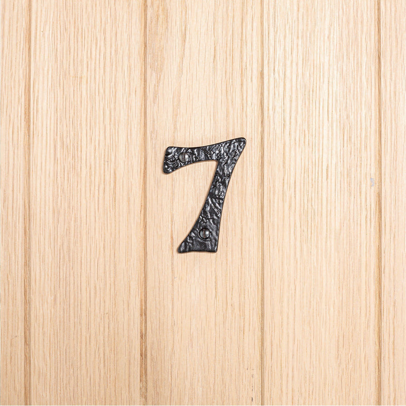 80mm Grey Rustic Iron House Number 7 - By Hammer & Tongs