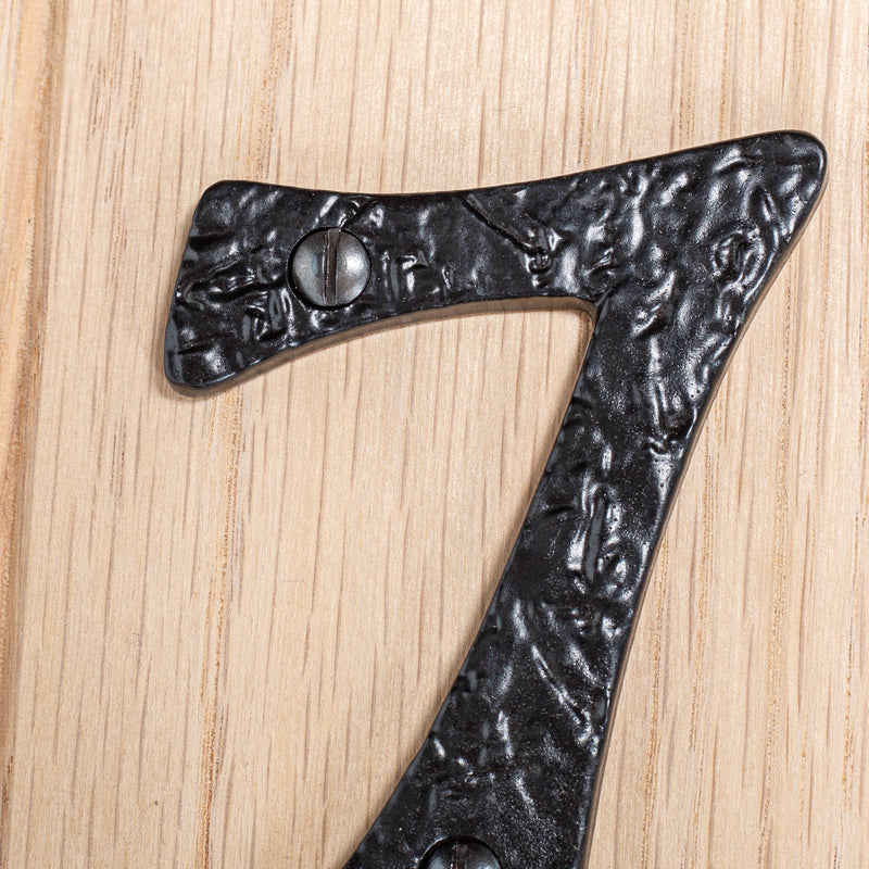 80mm Grey Rustic Iron House Number 7 - By Hammer & Tongs