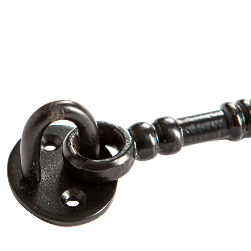 125mm Black Ornate Cabin Hook and Eye - By Hammer & Tongs