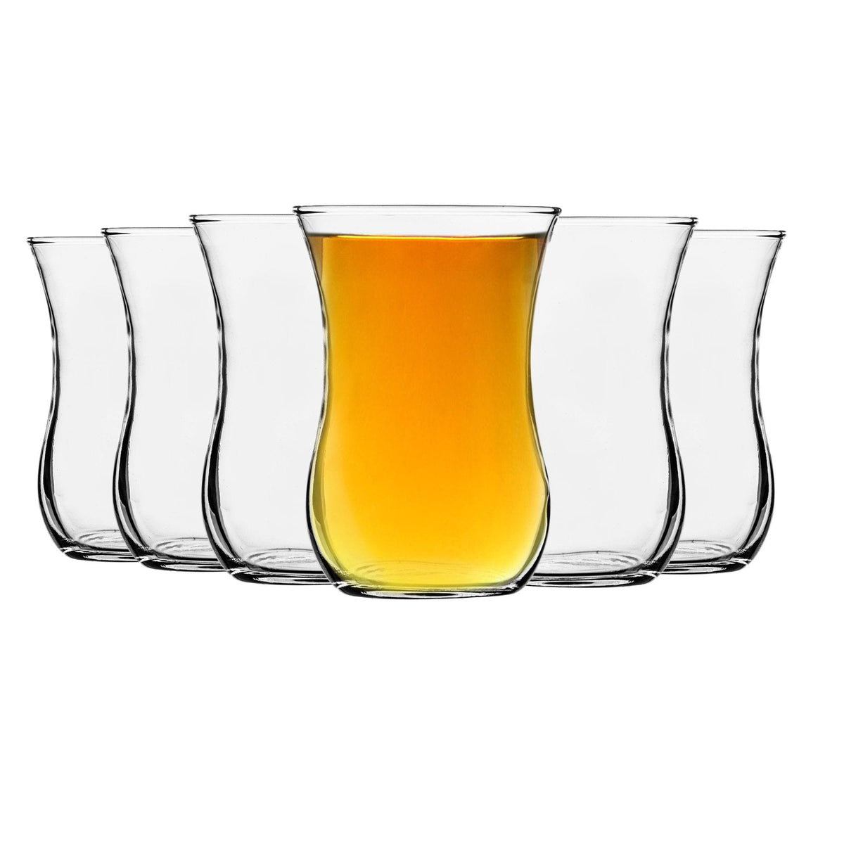 Klasik Glass Turkish Tea Cups Pack Six
