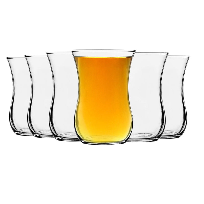 LAV 6 Piece Klasik Turkish Tea Glasses Set - 115ml