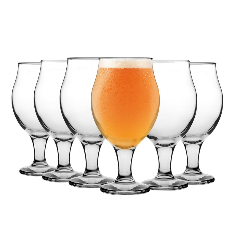LAV 6 Piece Angelina Classic Tulip Beer Glass - Clear - 570ml