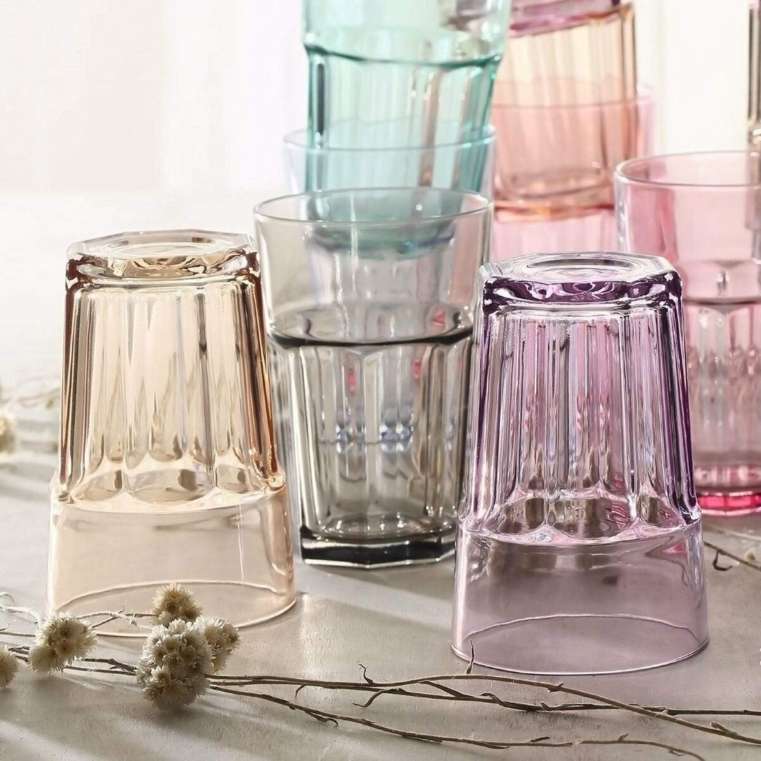 365ml Multicoloured Aras Highball Glasses - Pack of Six