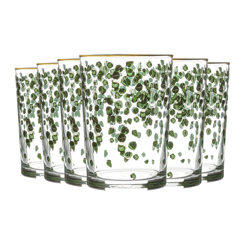 520ml Green Leaf Bodega Highball Glasses - Pack of Six - By LAV