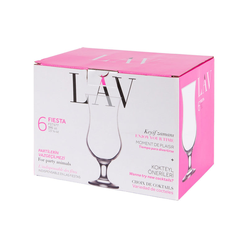 390ml Fiesta Pina Colada Glasses - Pack of Six - By LAV