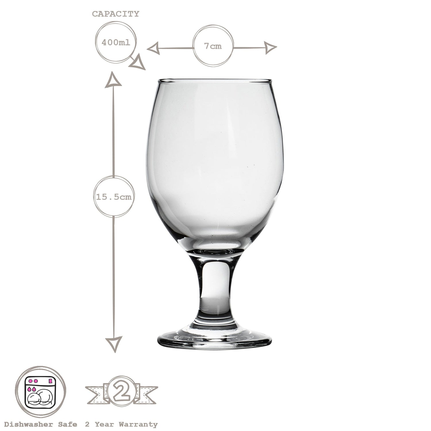 400ml Misket Craft Beer Glasses - Pack of Six