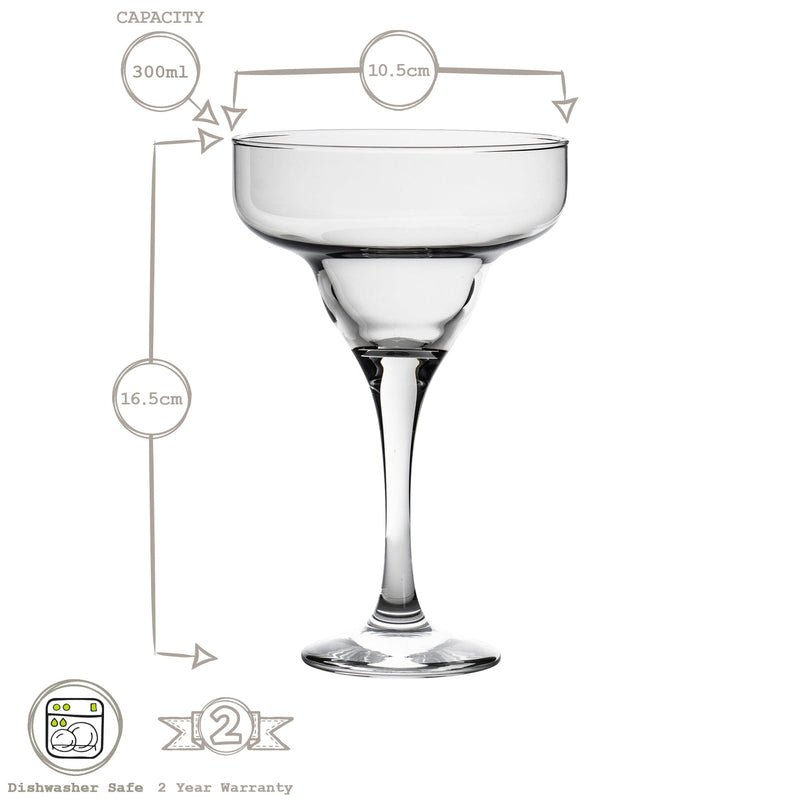 300ml Margarita Glasses - Pack of Six - By Rink Drink