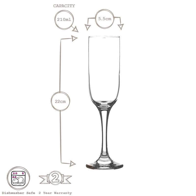 210ml Tokyo Champagne Flutes - Pack of Six - By LAV
