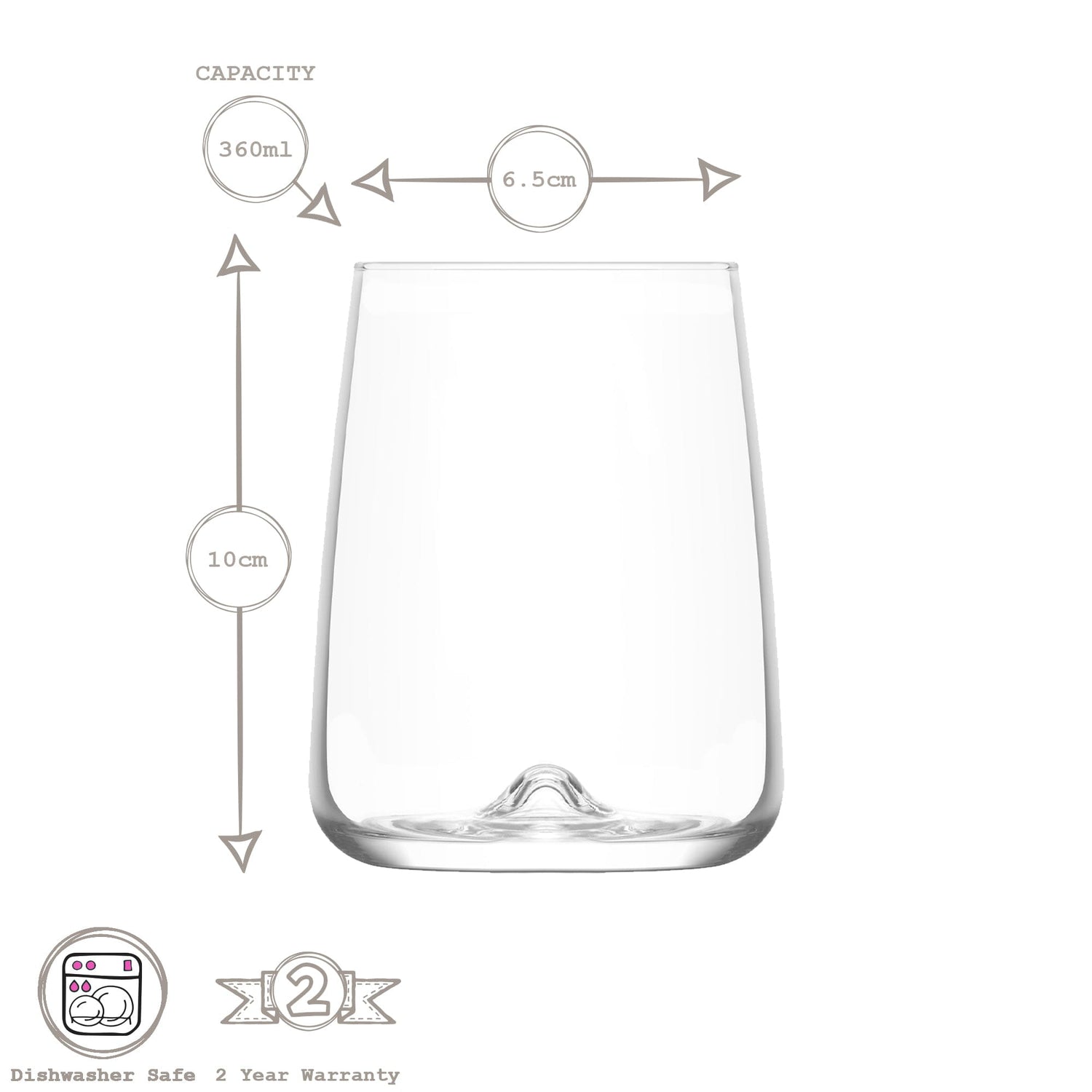 360ml Terra Tumbler Glasses - Pack of Six