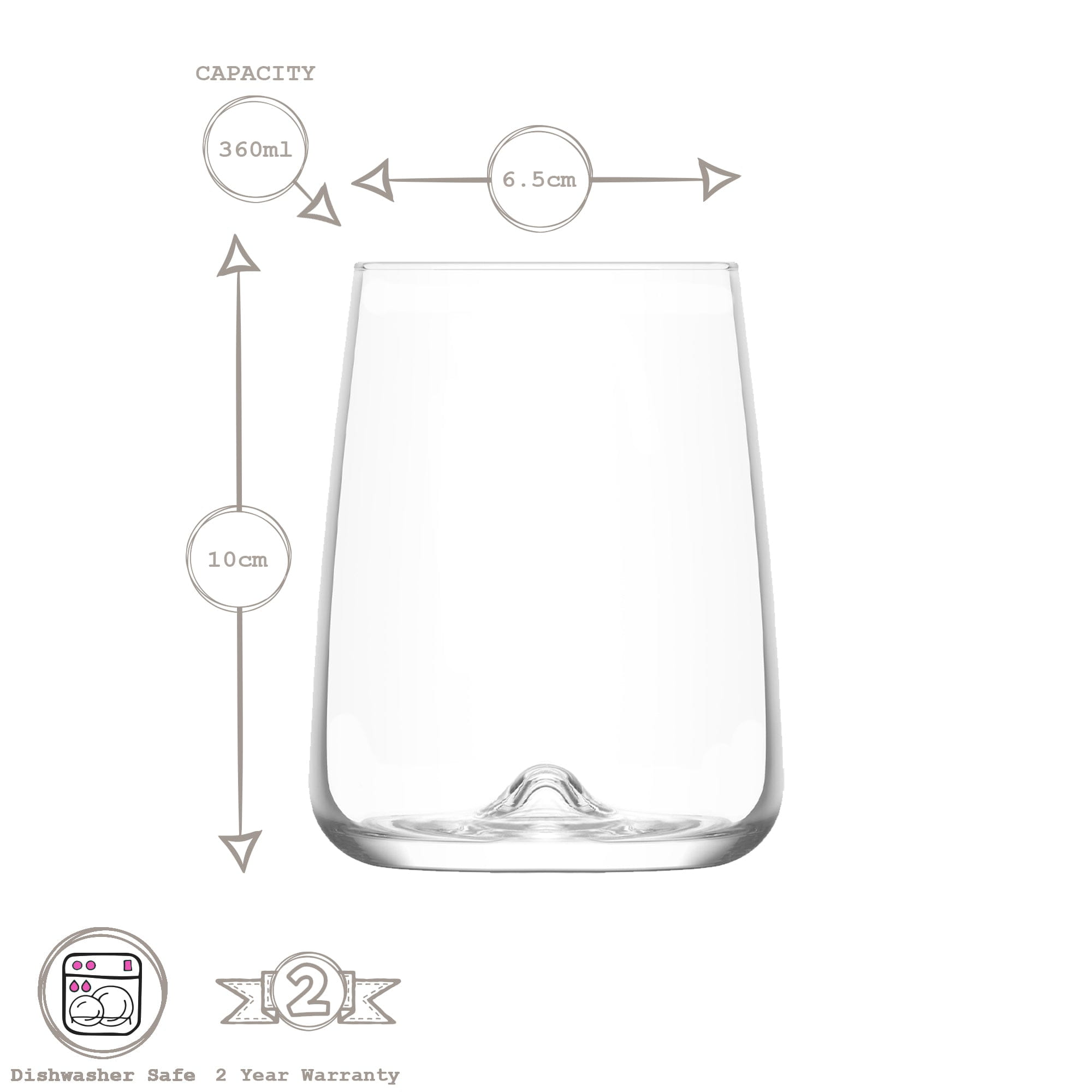 360ml Terra Tumbler Glasses - Pack of Six