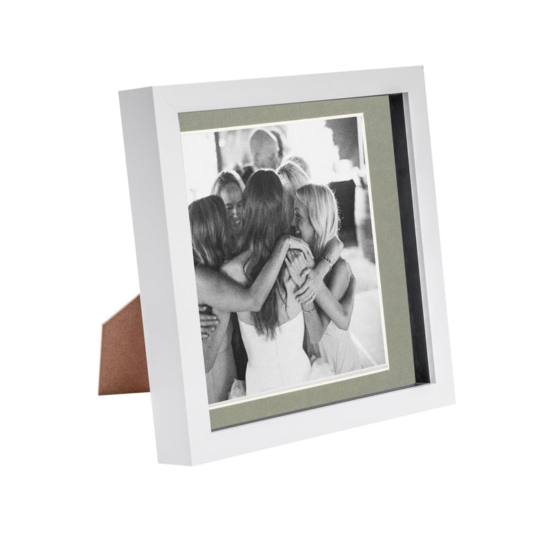 8" x 8" White 3D Box Photo Frame - with 6" x 6" Mount - By Nicola Spring