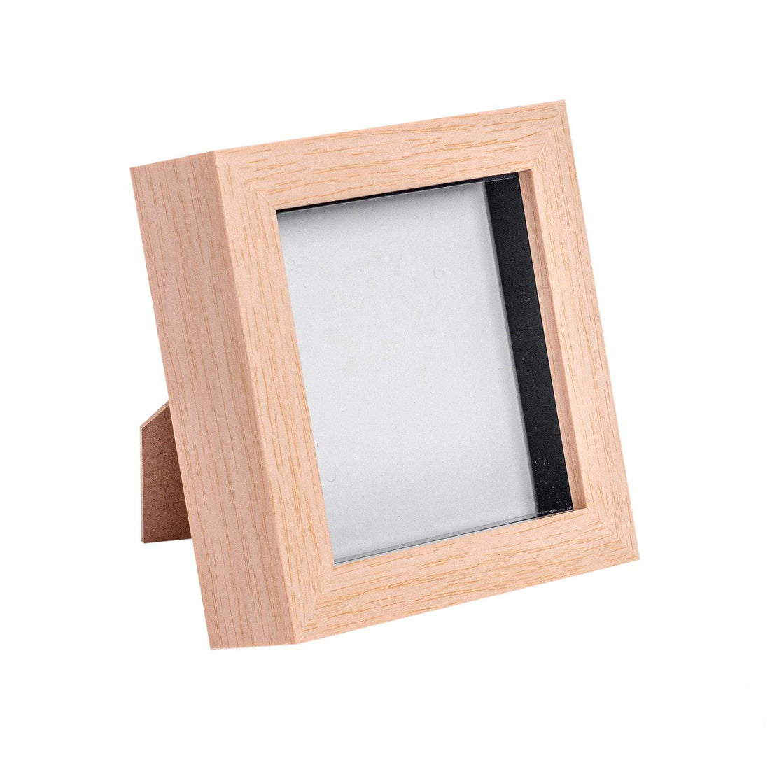 Light Wood 4" x 4" Shadow Box Photo Frame