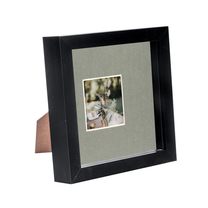 6" x 6" Black 3D Box Photo Frame - with 2" x 2" Mount - By Nicola Spring