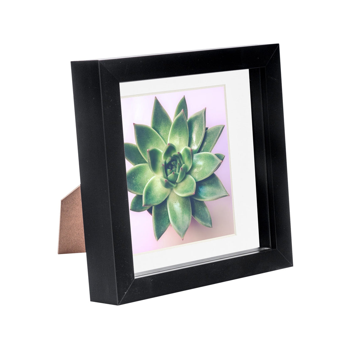 Black 6" x 6" Shadow Box Photo Frame with 4" x 4" White Mount