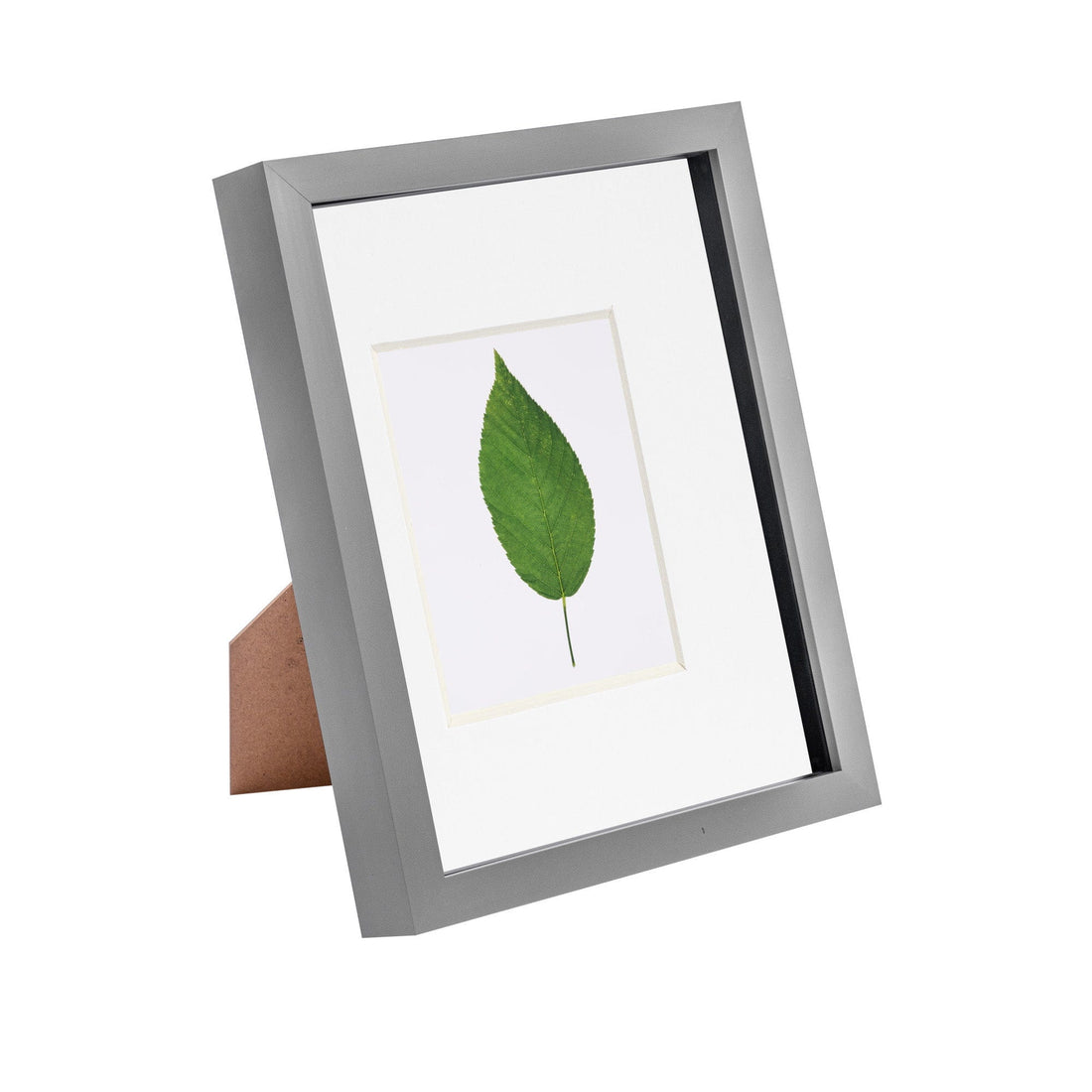 Grey 8" x 10" Shadow Box Photo Frame with 4" x 6" White Mount