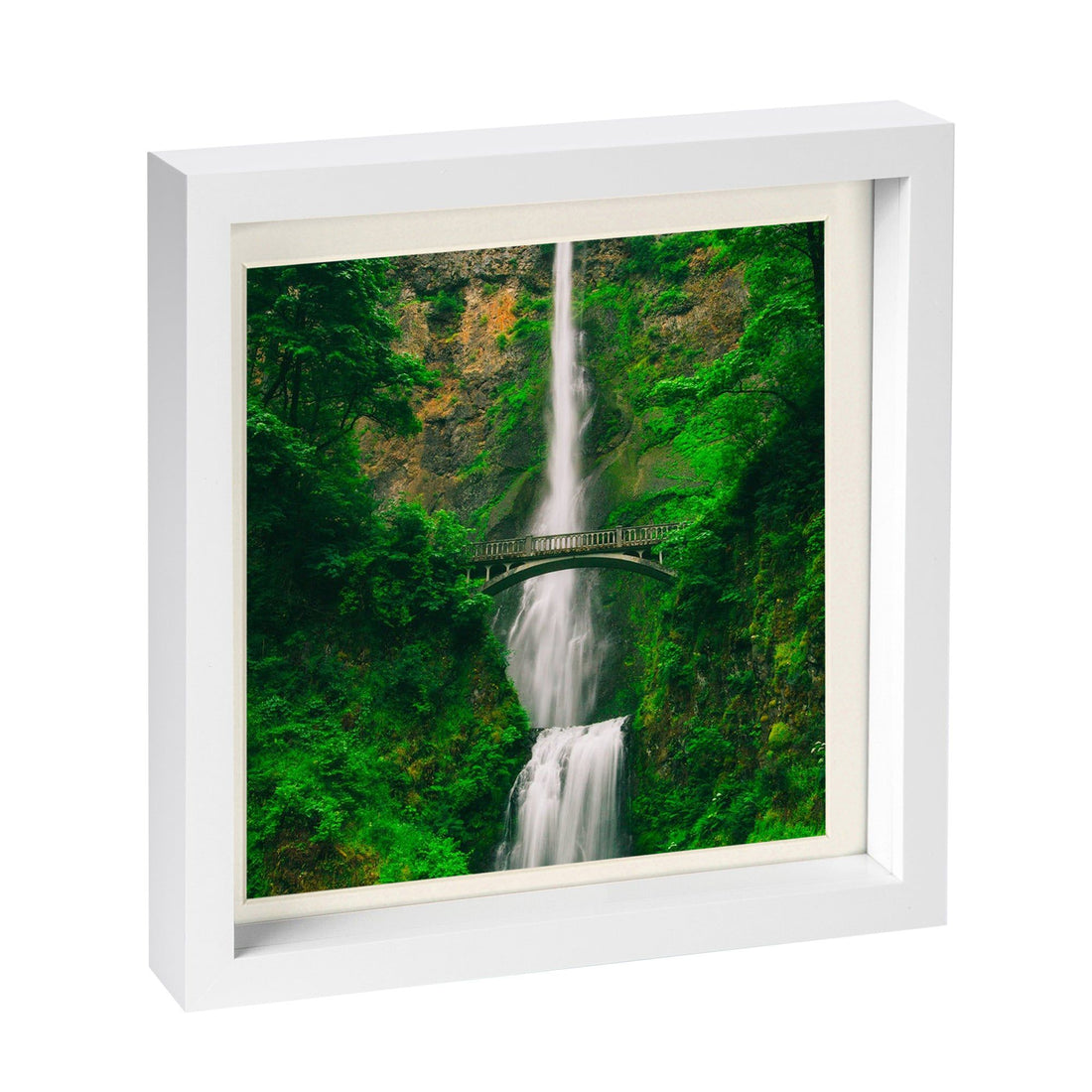 White 10" x 10" Shadow Box Photo Frame with White Frame Spacer and 8" x 8" Ivory Mount